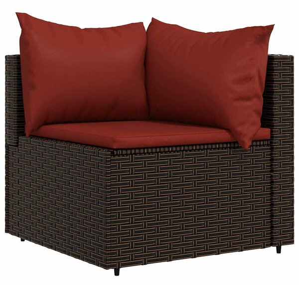 Polyrattan Kerti Ülőgarnitúra - 3 részes - Barna