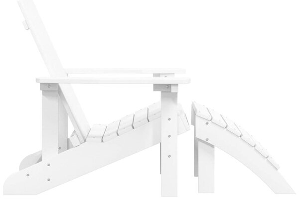 VidaXL fehér HDPE kerti adirondack szék lábtartóval