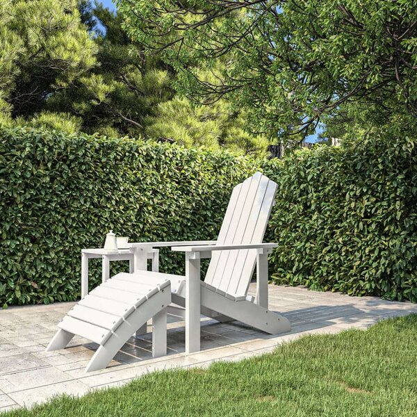 VidaXL fehér HDPE kerti adirondack szék lábtartóval