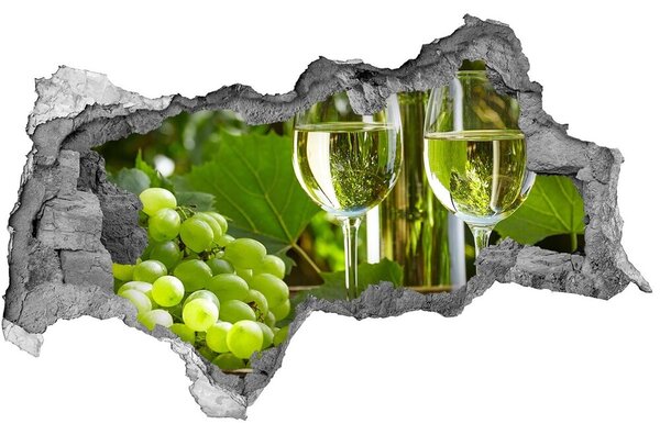 Lyuk 3d fali matrica Fehér bor és gyümölcs