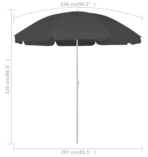 VidaXL antracitszürke strandnapernyő 240 cm