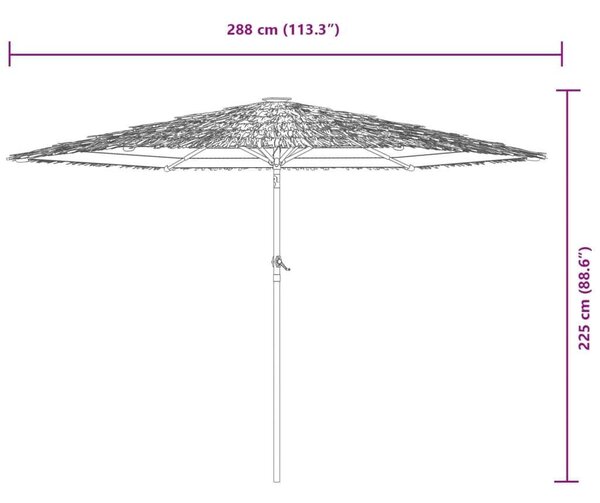 VidaXL Napernyő - Szalma - 288cm