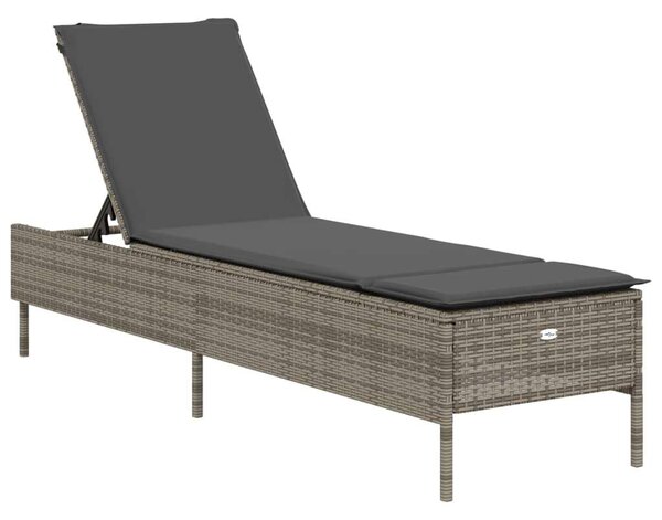 VidaXL Napozóágy Szett - 2 db - Polyrattan - Szürke