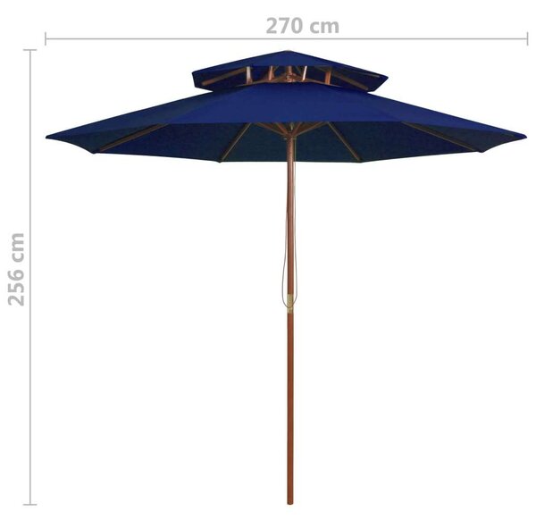 VidaXL Kert Napernyő - Kék - 270 cm