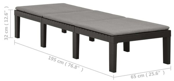 VidaXL Balena Napozóágy - Műanyag - 195cm