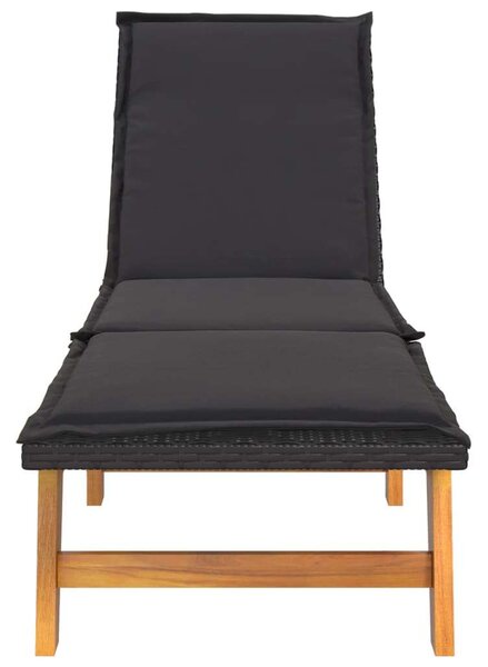 VidaXL Napozóágy - Akácfa és Polyrattan - 200cm