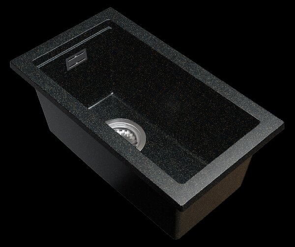 Gamma Decor 2850, 1 rekeszes gránit mosogató 280x500x207 mm, fekete arany pöttyökkel, GMA-ZLE000177