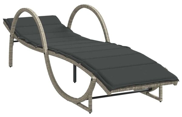 VidaXL Napozóágy - Polyrattan - 2 db - Szürke