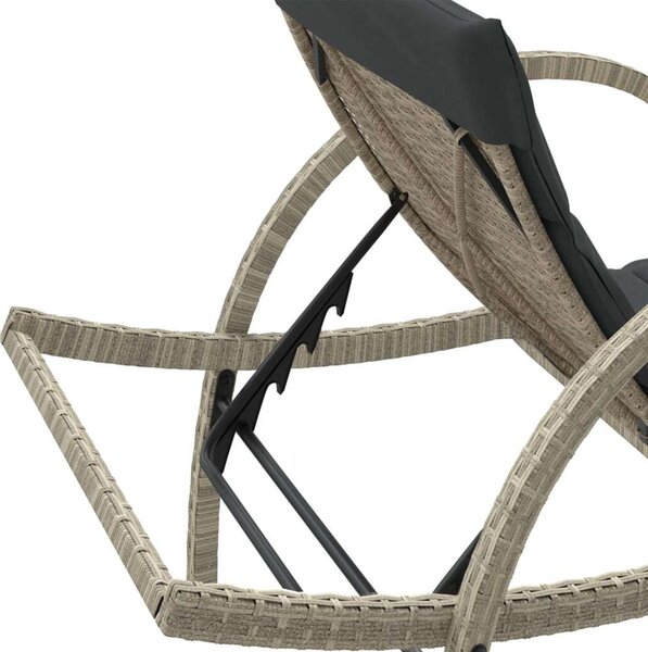 VidaXL Napozóágy - Polyrattan - 2 db - Szürke