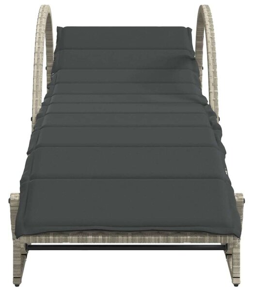 VidaXL Napozóágy - Polyrattan - 2 db - Szürke