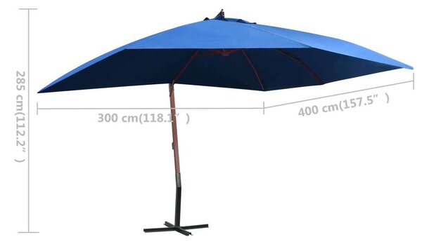 VidaXL Kék Függő Napernyő - 400x300 cm