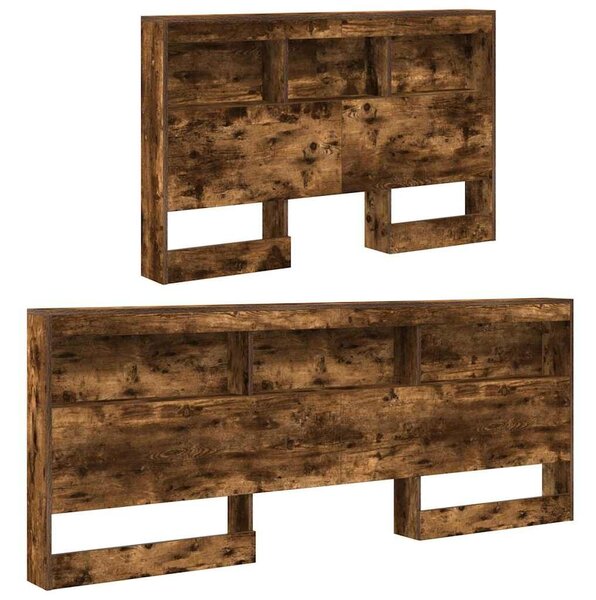 VidaXL Tároló fejtámla Füstölt tölgy 207,5 x 137,5 x 76,5 cm Faanyag