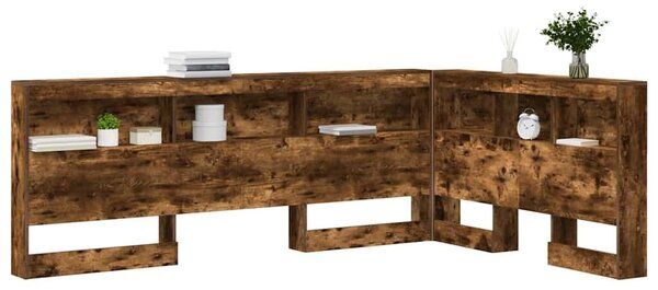 VidaXL Tároló fejtámla Füstölt tölgy 207,5 x 137,5 x 76,5 cm Faanyag