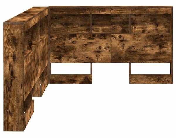 VidaXL Tároló fejtámla Füstölt tölgy 207,5 x 137,5 x 76,5 cm Faanyag