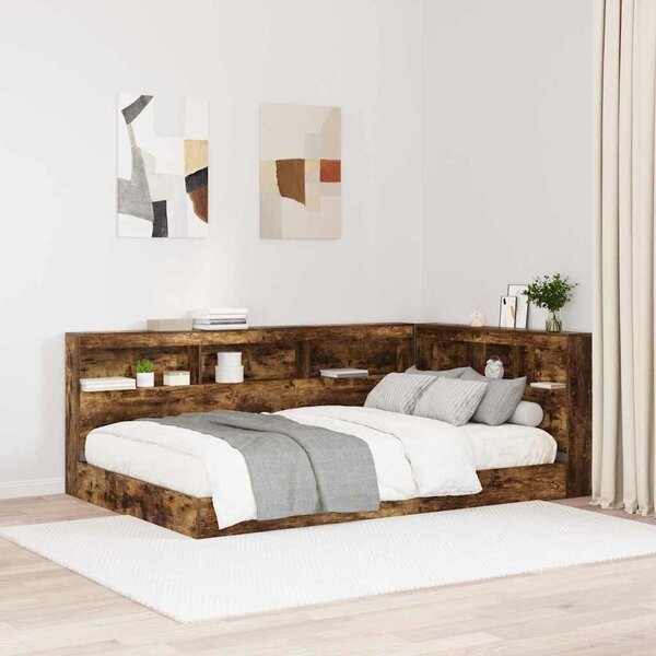 VidaXL Tároló fejtámla Füstölt tölgy 207,5 x 137,5 x 76,5 cm Faanyag