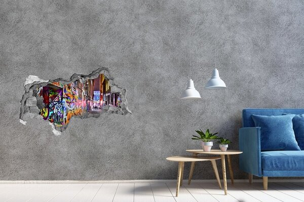 Lyuk 3d fali matrica Színes graffiti