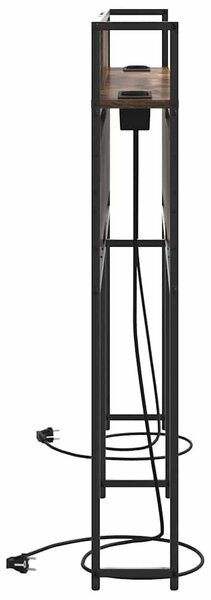 VidaXL Tároló fejtámla polcokkal Füstölt tölgy 140 cm Faanyag