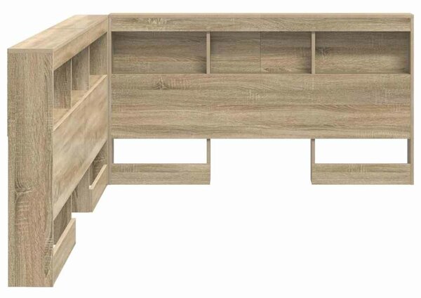VidaXL Tároló fejtámla polcokkal tárolóval sonoma tölgy 150 cm Faanyag