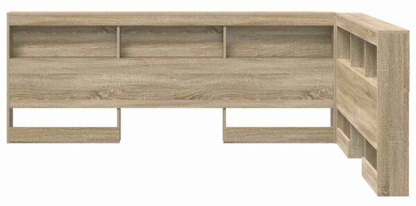 VidaXL Tároló fejtámla polcokkal tárolóval sonoma tölgy 150 cm Faanyag