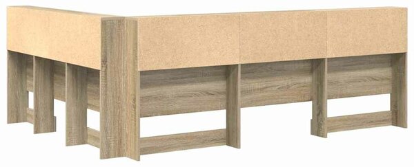 VidaXL Tároló fejtámla polcokkal tárolóval sonoma tölgy 150 cm Faanyag