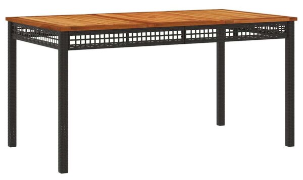 VidaXL 5 részes Kerti Étkezőgarnitúra - Polyrattan - Fekete