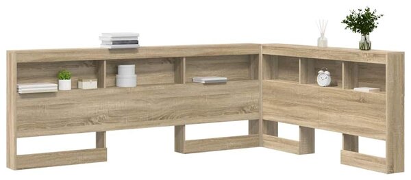 VidaXL Tároló fejtámla polcokkal tárolóval sonoma tölgy 150 cm Faanyag
