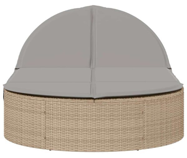 VidaXL Dupla Napozóágy - Polyrattan - Bézs - 200cm