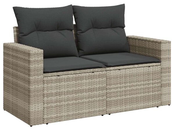 VidaXL Polyrattan Kerti Ülőgarnitúra - 8 részes, Világosszürke