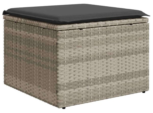 VidaXL Polyrattan Kerti Ülőgarnitúra - 8 részes, Világosszürke