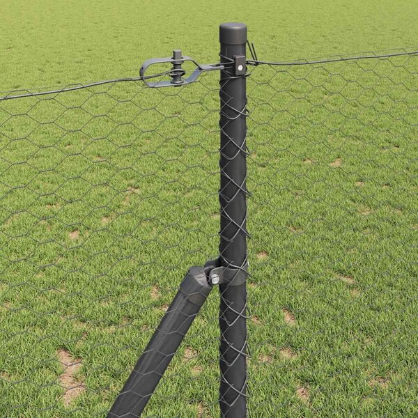 VidaXL Hatszögletű kerítés talajrögzítő 25 x 1,2 m PVC-bevonatos acél