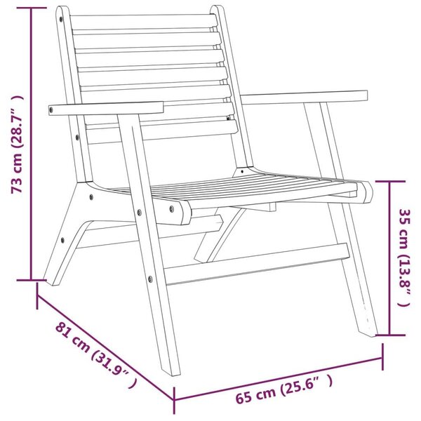 Akácfa Kertbútor Szett - 2 Fotel + Asztal