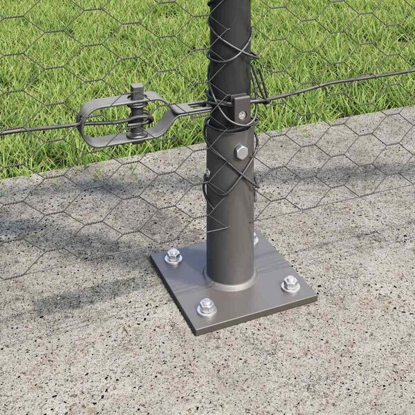 VidaXL Hatszögletű kerítés beton alappal 25 x 1,2 m PVC-bevonatos acél