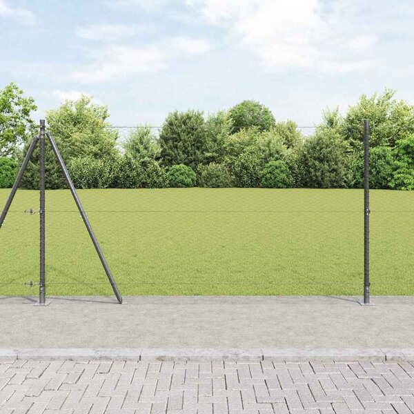 VidaXL Hatszögletű kerítés beton alappal 25 x 1,2 m PVC-bevonatos acél
