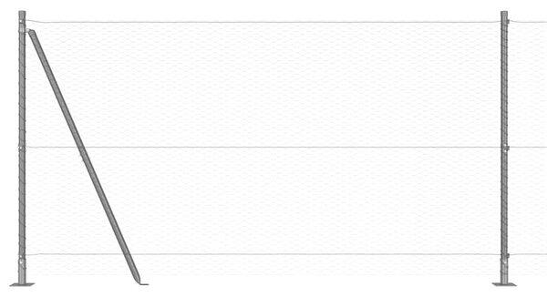 VidaXL Hatszögletű kerítés beton alappal 25 x 1,2 m PVC-bevonatos acél