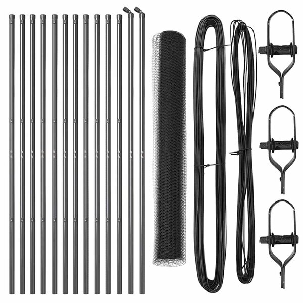 VidaXL Hatszögletű kerítés talajrögzítő 25 x 1,2 m PVC-bevonatos acél