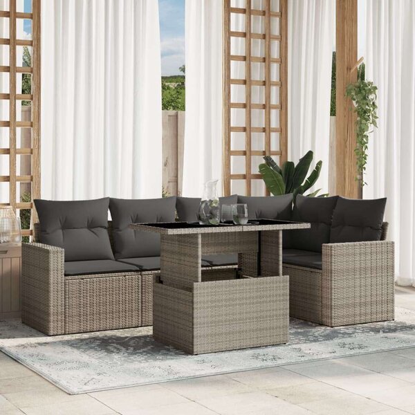 VidaXL Polyrattan Kerti Ülőgarnitúra - 6 részes