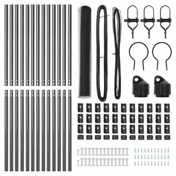 VidaXL Hatszögletű kerítés talajrögzítő 25 x 1,2 m PVC-bevonatos acél