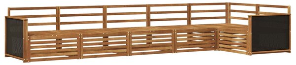 VidaXL Kültéri kanapé szett 6 pcs Természetes 406 x 168,5 x 73 cm