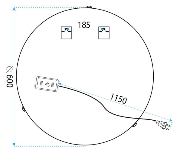 LED Tükör 60cm 106