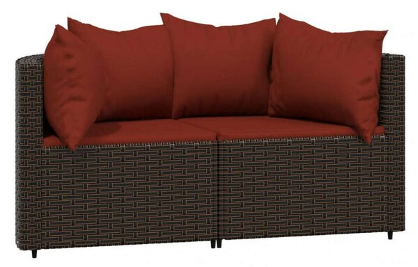 VidaXL 3 részes barna polyrattan kerti ülőgarnitúra párnával