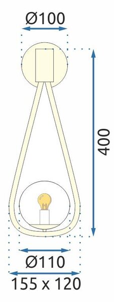 Fali lámpa APP603-1W gömb alakú fehér/arany