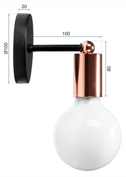Fali lámpa rose gold 392205