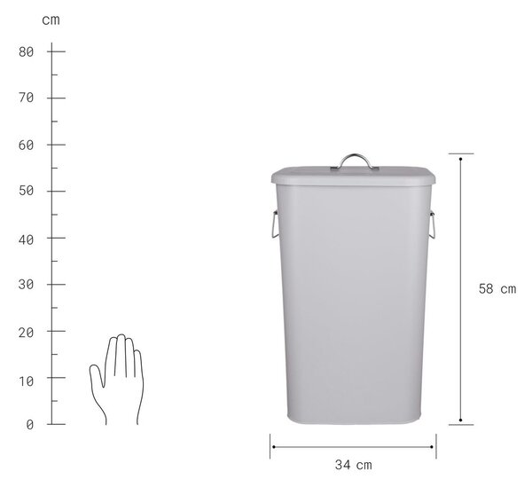 BINSTER szemetes vödör, szürke 41 Liter