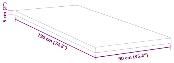 VidaXL Kókusz Topper Fehér 90 x 190 cm Jacquard szövet
