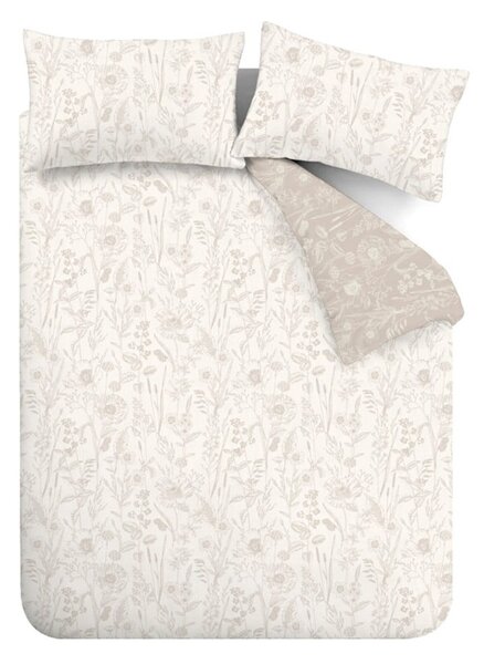Bézs egyszemélyes flanel ágyneműhuzat 135x200 cm Floral Toile – Bianca