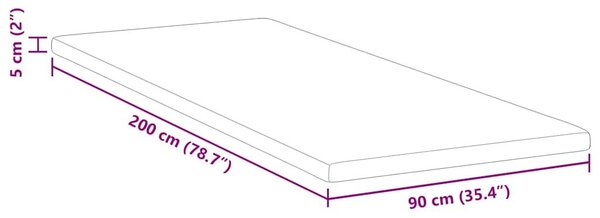 VidaXL Kókusz Topper Fehér 90 x 200 cm Jacquard szövet
