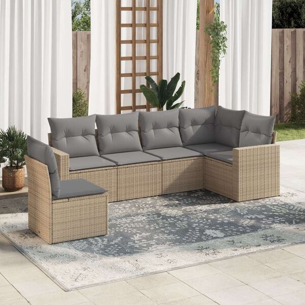 VidaXL Polyrattan Kerti Ülőgarnitúra - 6 részes - Bézs