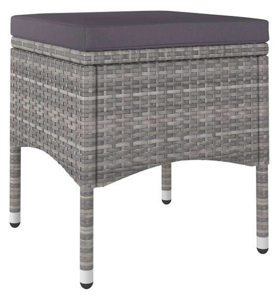 VidaXL Polyrattan Kerti Étkezőgarnitúra - 5 részes, Szürke