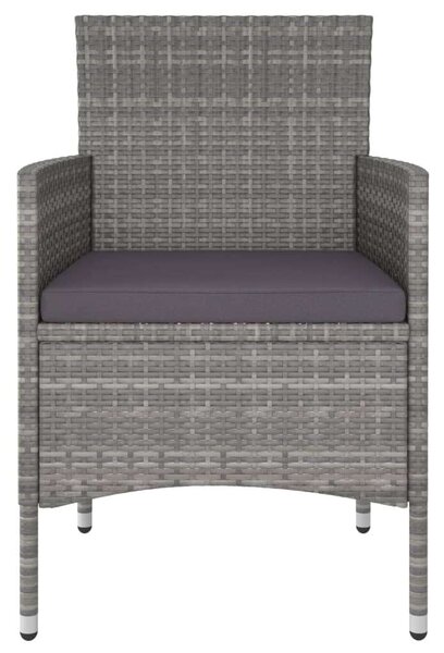 VidaXL Polyrattan Kerti Étkezőgarnitúra - 5 részes, Szürke