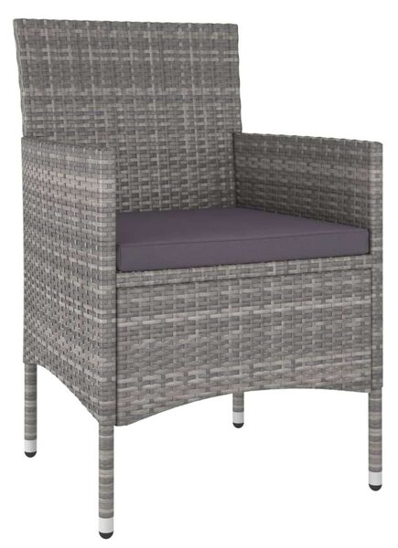 VidaXL Polyrattan Kerti Étkezőgarnitúra - 5 részes, Szürke